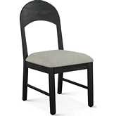 Bakio 18" Dining Chair in Black Finish Wood & Neutral Fabric (Set of 2)