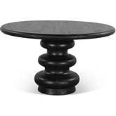 Bakio 52" Round Dining Table in Black Finish Wood