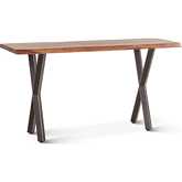 Elliston 58" Console Table in Live Edge Natural Finish Sheesham Wood & Iron