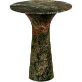 Harbor 18" Tall Side Table in Green Bidasar Multicolor Marble