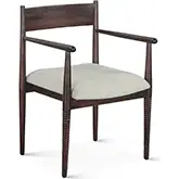 Provence 22" Dining Chair in Dark Finish Wood & Off White Linen
