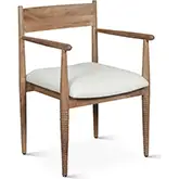 Provence 22" Dining Chair in Natural Finish Wood & Off White Linen