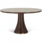 Provence 54" Round Dining Table in Dark Finish Wood & Metal