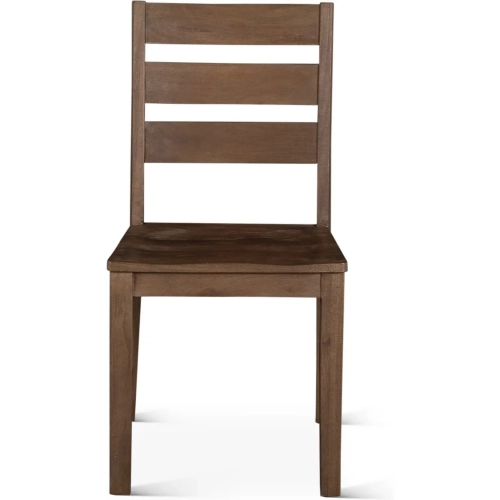 Calabasas Ladder Back Dining Chair in Toffee Nut Brown Mango Wood (Set of 2)