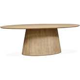 Calabasas 86" Oval Dining Table in Natural White Wash Mango Wood & Cane