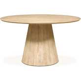 Calabasas 54" Round Dining Table in Natural White Wash Mango Wood & Cane
