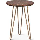 Mumbai 17" Side Table in Tiger Eye Stone & Bronze Iron