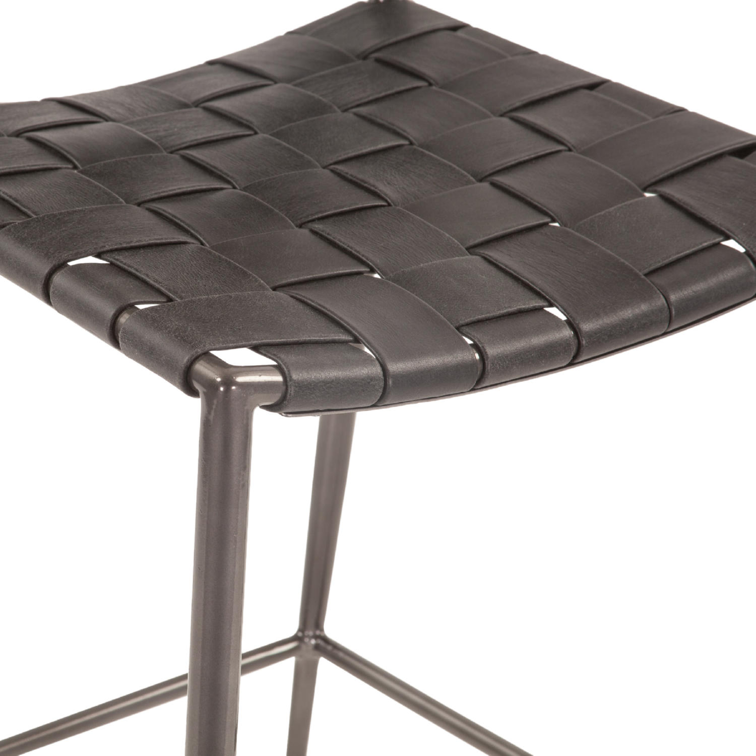 World Interiors Lund Buffalo Leather Counter Height Stool - Thumbnail 5