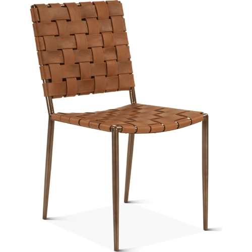 Lund Dining Chair in Tobacco Buffalo Leather & Reclaimed Iron (Set of 2)