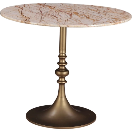 Bordeaux 36" Bistro Dining Table in Retro Impulse Marble & Antique Gold Iron