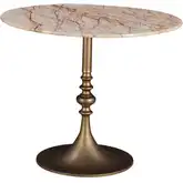 Bordeaux 36" Bistro Dining Table in Retro Impulse Marble & Antique Gold Iron