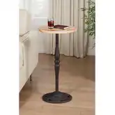 Rochester 12" Side Table in Retro Impulse Marble & Cast Iron
