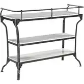 Calloway 50" Console Table in White Marble & Black Iron