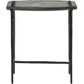 Calloway 17" Side Table in Glass & Black Iron