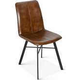 Brisbane Murphy Dining Chair in Chestnut Brown Leather & Iron