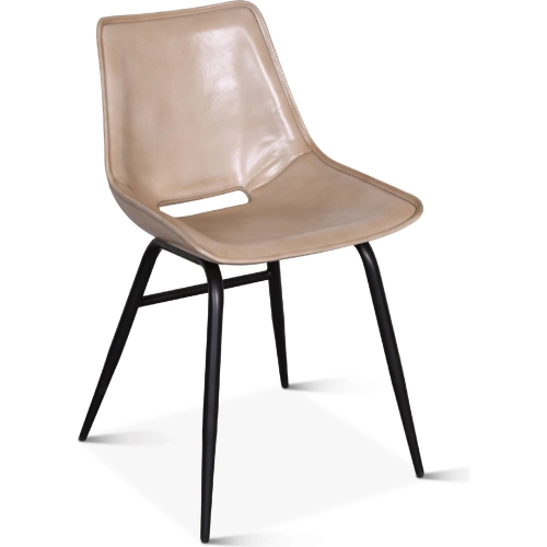 Brisbane Stanley Dining Chair in Dusty Tan Leather & Iron (Set of 2)