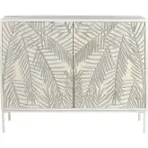 Isla 38" 2 Door Sideboard Cabinet in Distressed Coastal White Wood