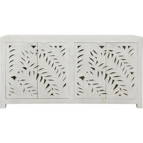 Isla 70" 4 Door Sideboard in Distressed Coastal White Wood