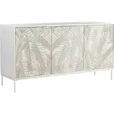 Isla 57" 3 Door Sideboard in Distressed Coastal White Wood