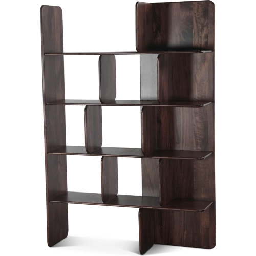 Hawker 48" Bookcase in Dark Sienna Brown Finish Mango Wood