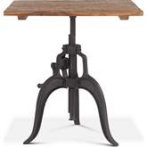 Artezia 30" Square Adj Crank Dining Table in Reclaimed Teak & Black Iron