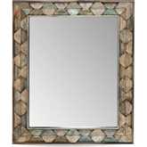 Cordoba Carved Mirror in Vintage Teal Blue Reclaimed Hardwood