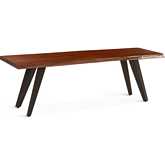 Knoxville 54" Dining Bench in Live Edge Walnut Finish Wood & Iron