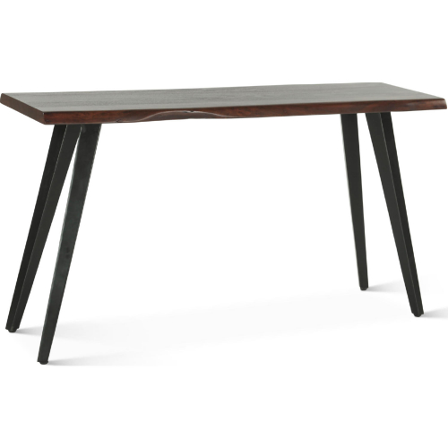 Knoxville 54" Console Table in Live Edge Walnut Finish Wood & Iron