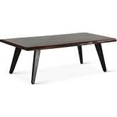Knoxville 50" Coffee Table in Live Edge Walnut Finish Wood & Iron