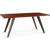 Knoxville 68" Dining Table in Live Edge Walnut Finish Wood & Iron