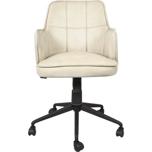 Thorpe Swivel Office Chair in Antique Ivory Leather