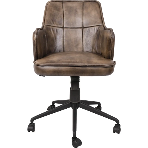 Thorpe Swivel Office Chair in Antique Whiskey Brown Leather