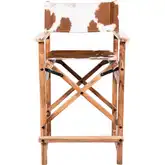 Galway Folding Counter Height Chair in Brown Hair on Hide