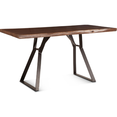 Nottingham 68" Gathering Dining Table in Walnut Finish Wood & Metal