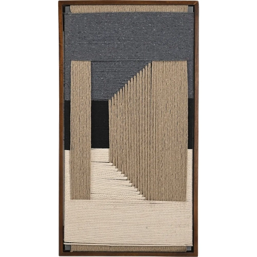 Delmar Woven Framed Art in Blue Grey & Natural Jute