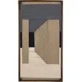 Delmar Woven Framed Art in Blue Grey & Natural Jute