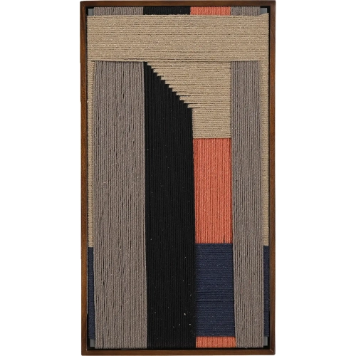Delmar Woven Framed Art in Orange & Natural Jute