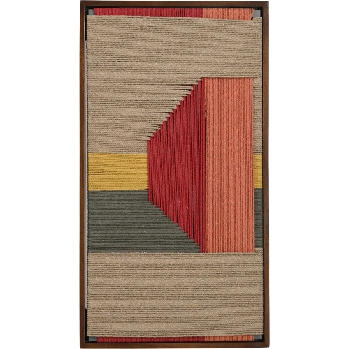 Delmar Woven Framed Art in Red & Multicolor Jute