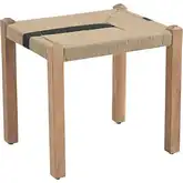 Delmar 20" Ottoman in Woven Natural & Black Rope & Wood