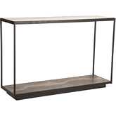 St. George 47" Console Table in Oxidized Black Iron & Clear Glass
