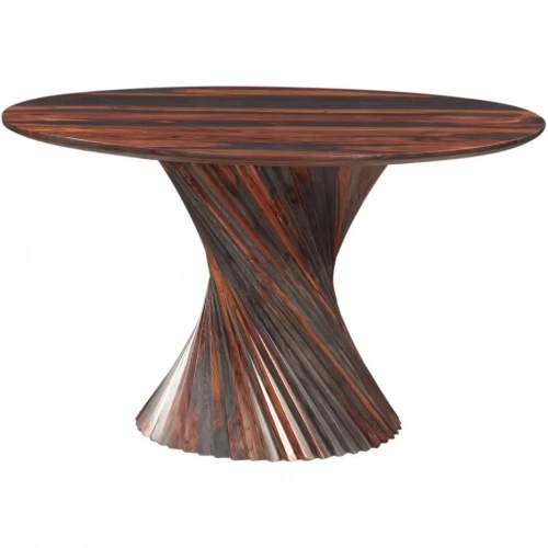 Monterey 48" Round Dining Table w/ Spiral Base in Capri Sheesham Wood