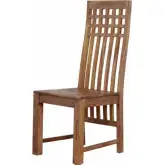 Acres Tall Back Dining Chair in Brownstone Finish Sheesham Wood (Set of 2)