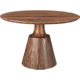 Acres 46" Round Dining in Brownstone Finish Sheesham Wood & Iron