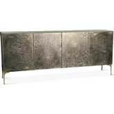 Odessa 83" Four Door Buffet in Desert Patina & Brass Base