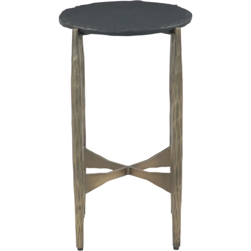 Odessa 13" Nesting Side Table in Black Marble & Iron (Set of 2)