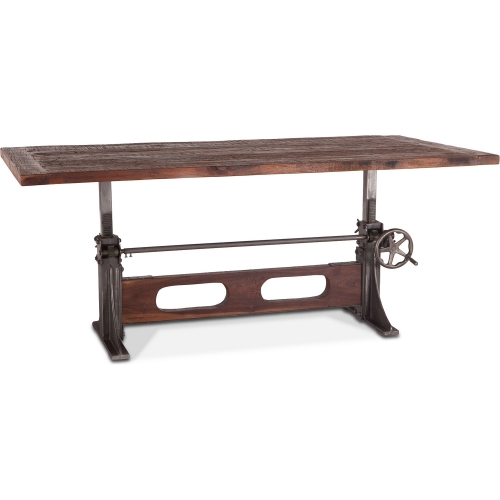 Welles 84" Adjustable Dining Table in Reclaimed Teak & Iron