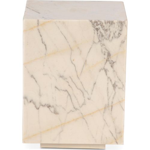 Giza 15" Drum Side Table in Alabaster Marble