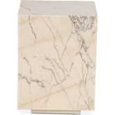 Giza 15" Drum Side Table in Alabaster Marble