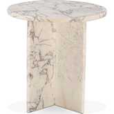 Giza 20" Round Side Table in Alabaster Marble