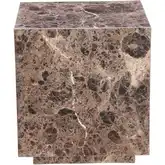Giza 22" Drum Side Table in Dark Emperador Marble